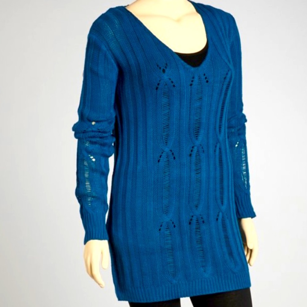 Teal Blue V-neck Sweater - Great Condition
